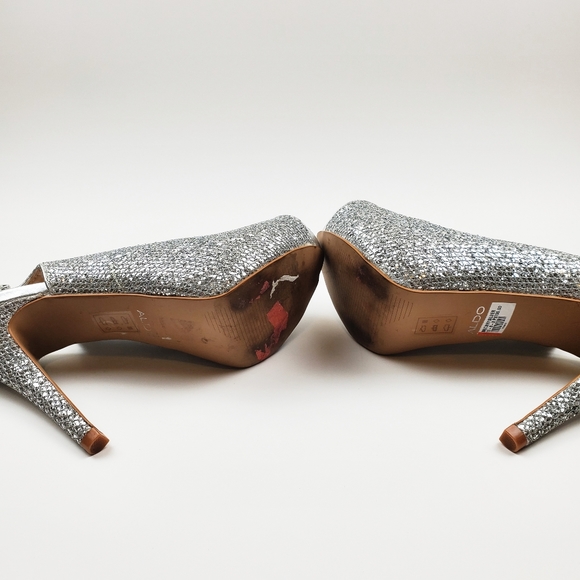 Aldo Silver Gray High Heels Sandals - Picture 6 of 11